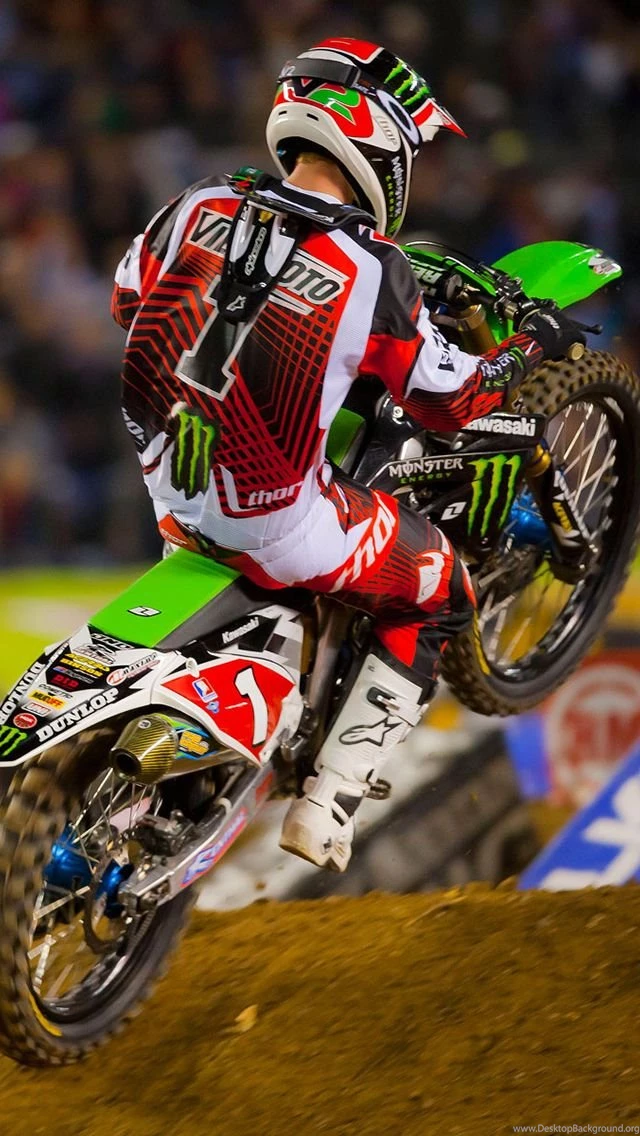 Kawasaki Dirt Bike   123mobileWallpapers.com