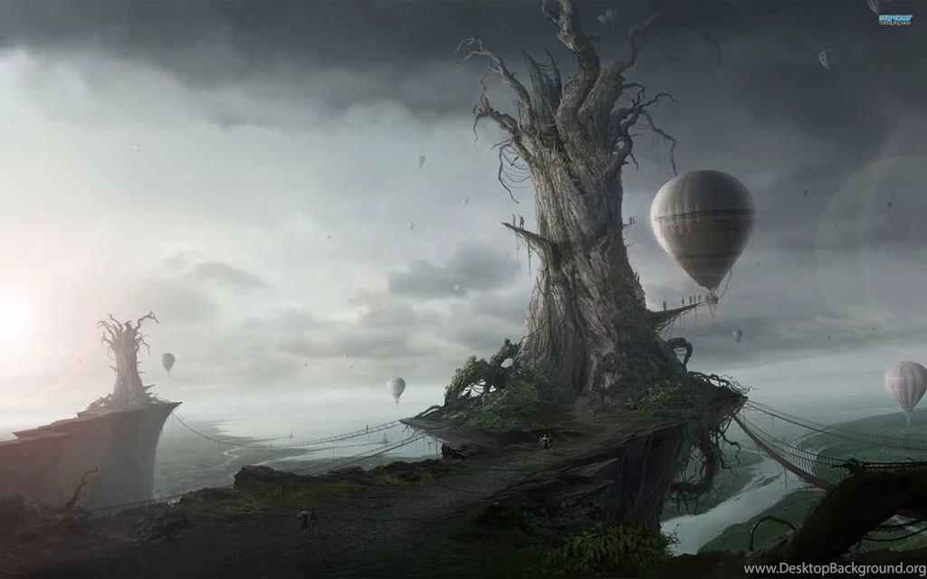 Dead Trees On Cliffs Wallpapers Fantasy Wallpapers