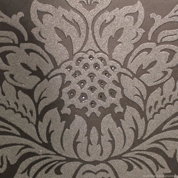 Kandola Wallpapers Damask Flock With Swarovski Crystals