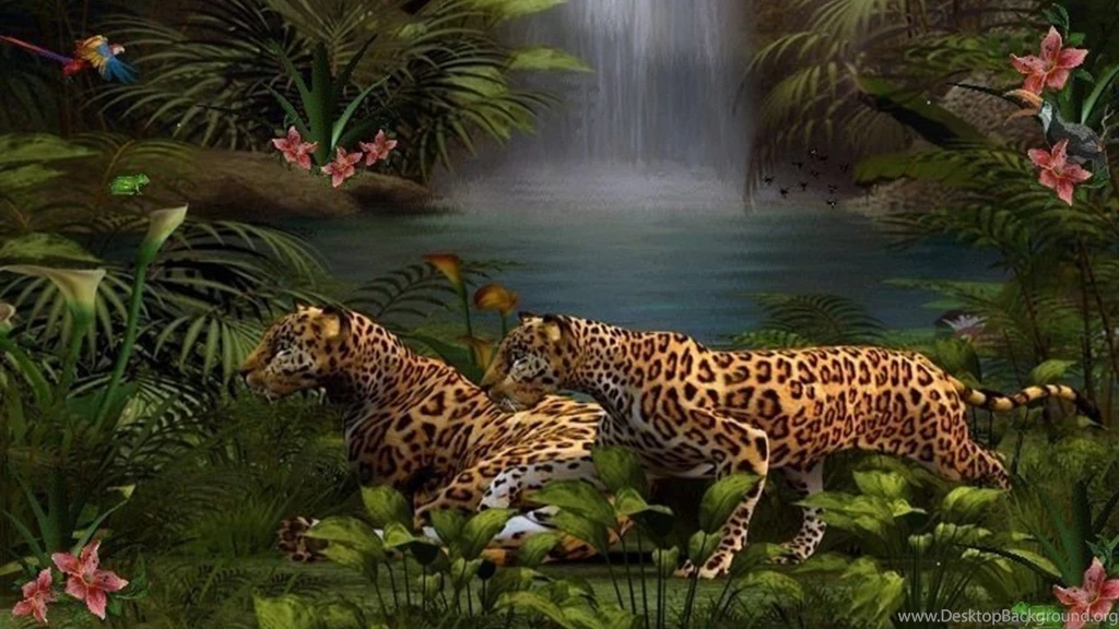 Cats: Dangerous Beauty Leopard Rainforest Grass Jungle Lion Sky ...