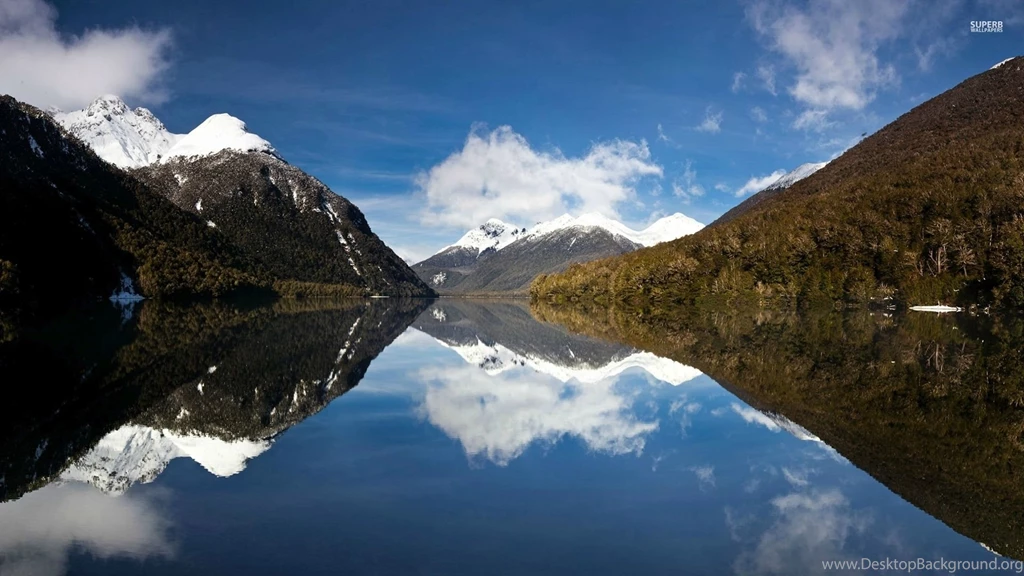 Snowy Tops Of The Mountains By The Lake Wallpapers   Nature ...