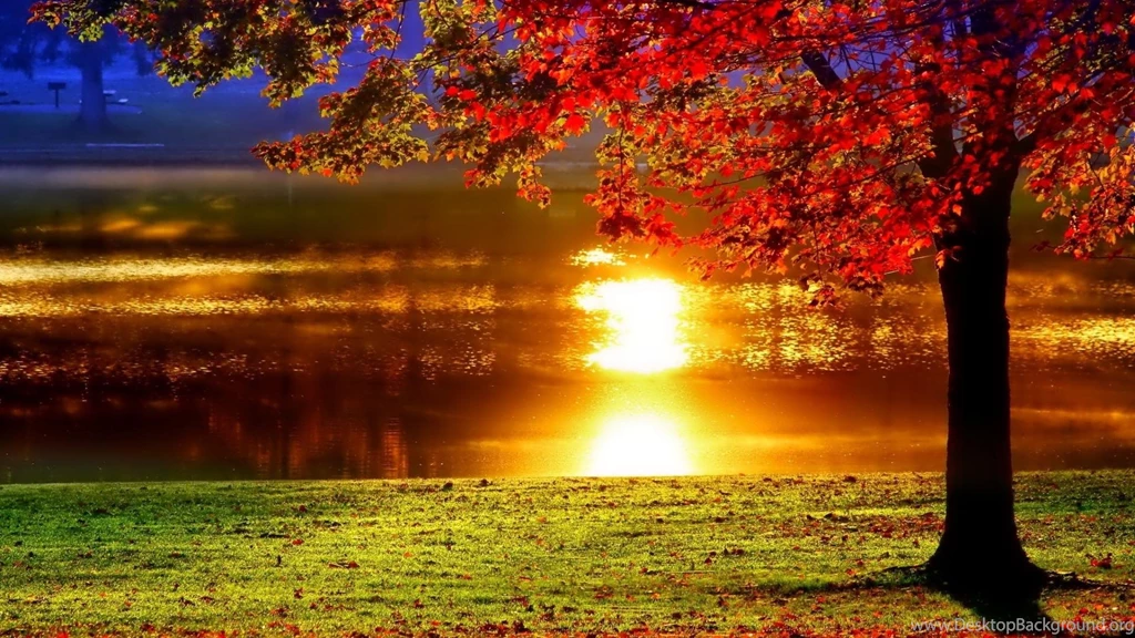 Lakeside Sunset Reflection Desktop Backgrounds Desktop Backgrounds ...