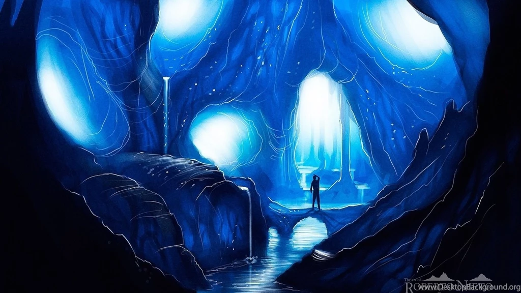 Ice Landscapes Caves Silhouettes Fantasy Art Artwork Rivers Cavern ...