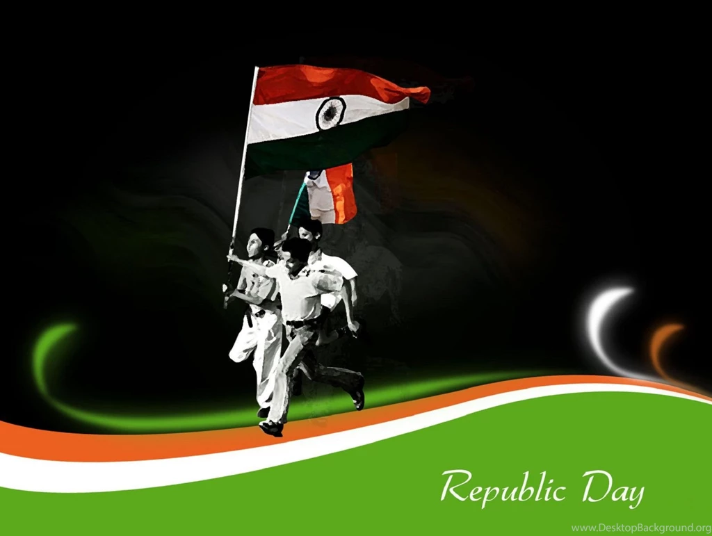 Happy Republic Day Child Hand India Flag