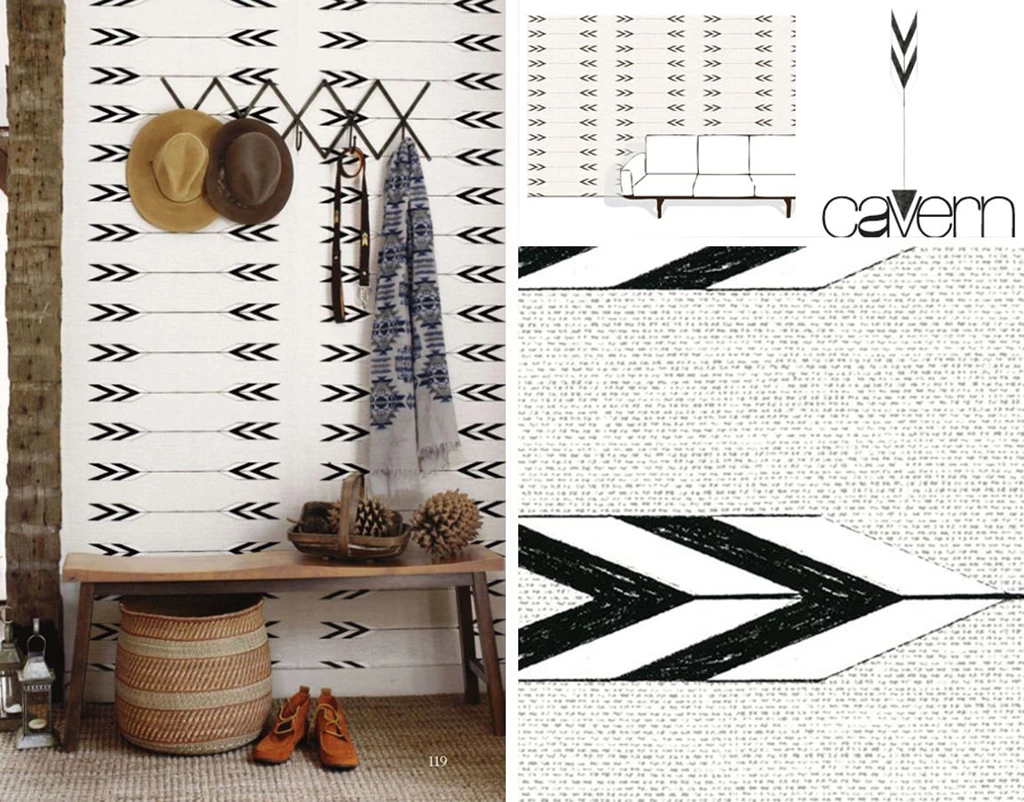 BLACK. WHITE. YELLOW.}: Cavern Tapestry Arrow Wallpapers