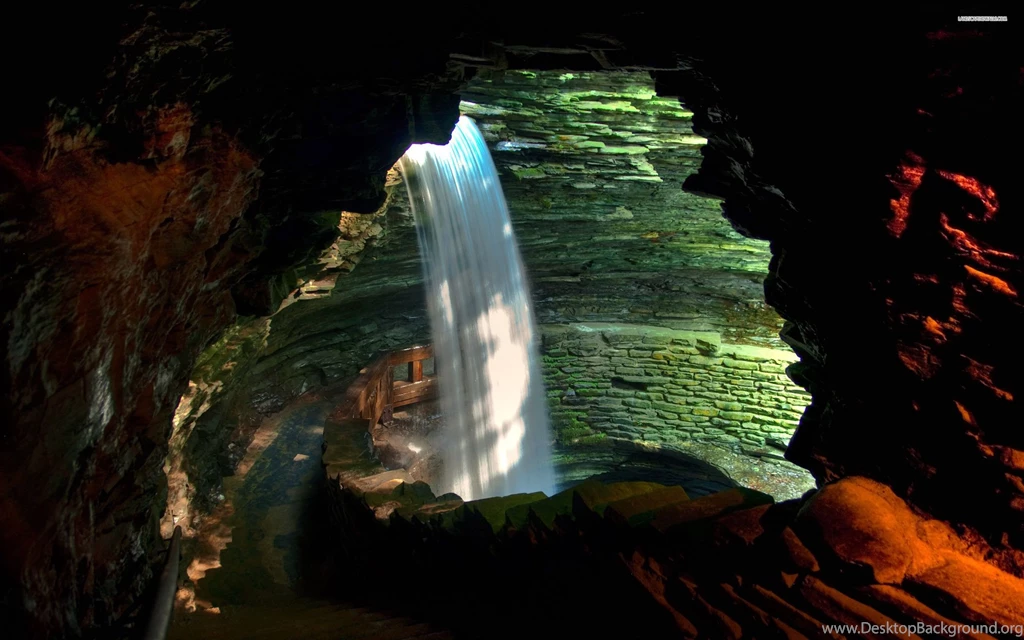 Cascade Cavern Waterfall Wallpapers