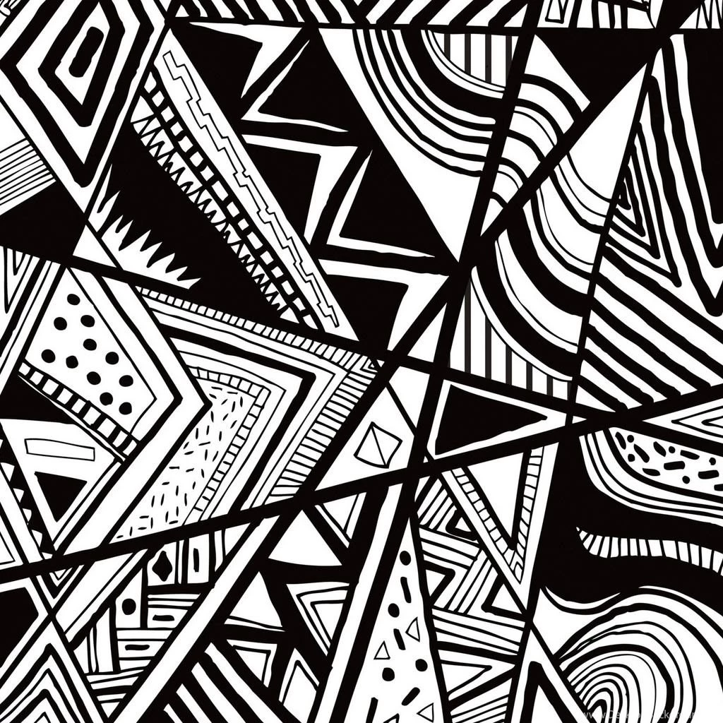 Black And White Doodle iPad Wallpapers Download