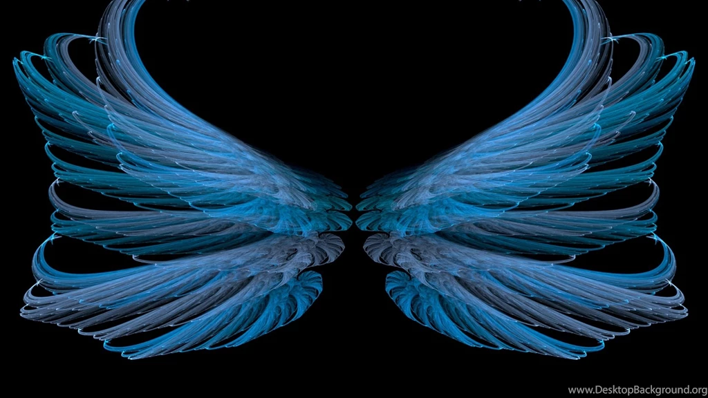 Wallpaper: Wings, Blue, Black, White, Bright, Abstraction Wallpapers