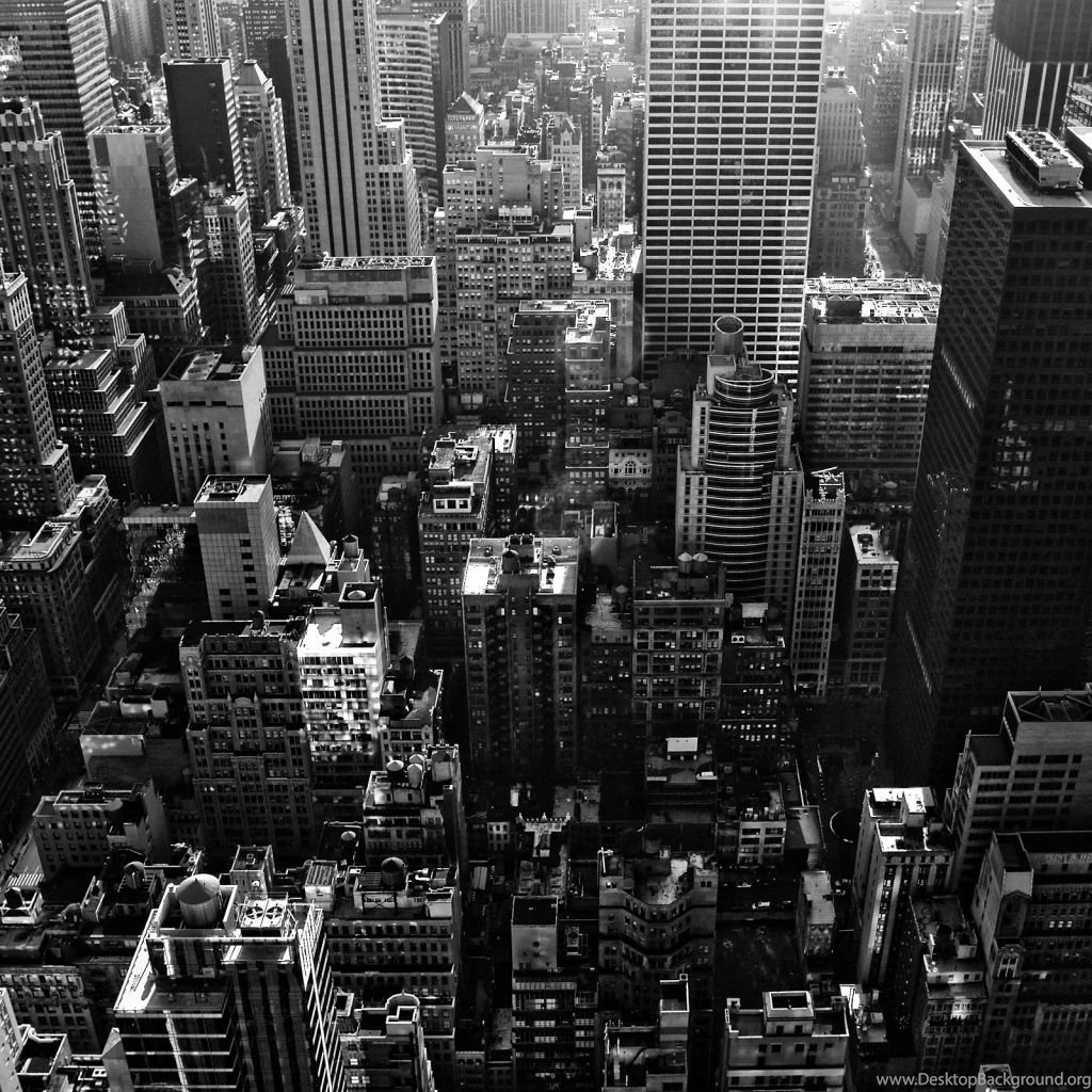Black White Cityscape iPad 1 & 2 Wallpapers