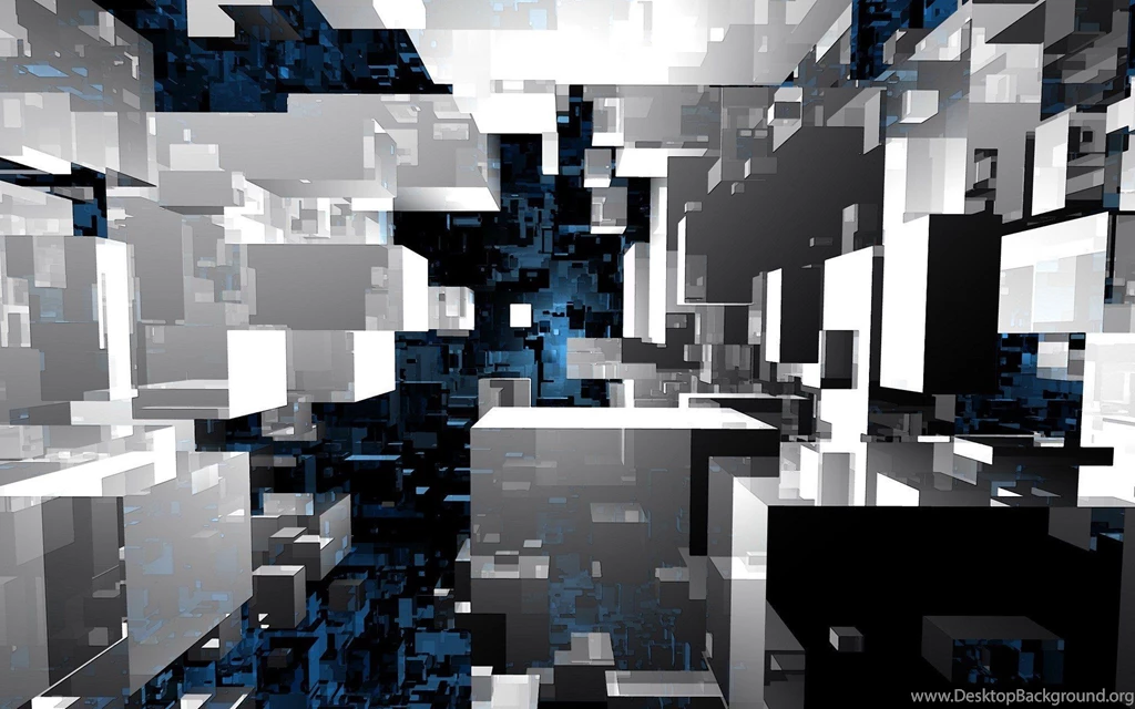 Abstract Blue Black Pattern White Infinity Cube Wallpapers ...