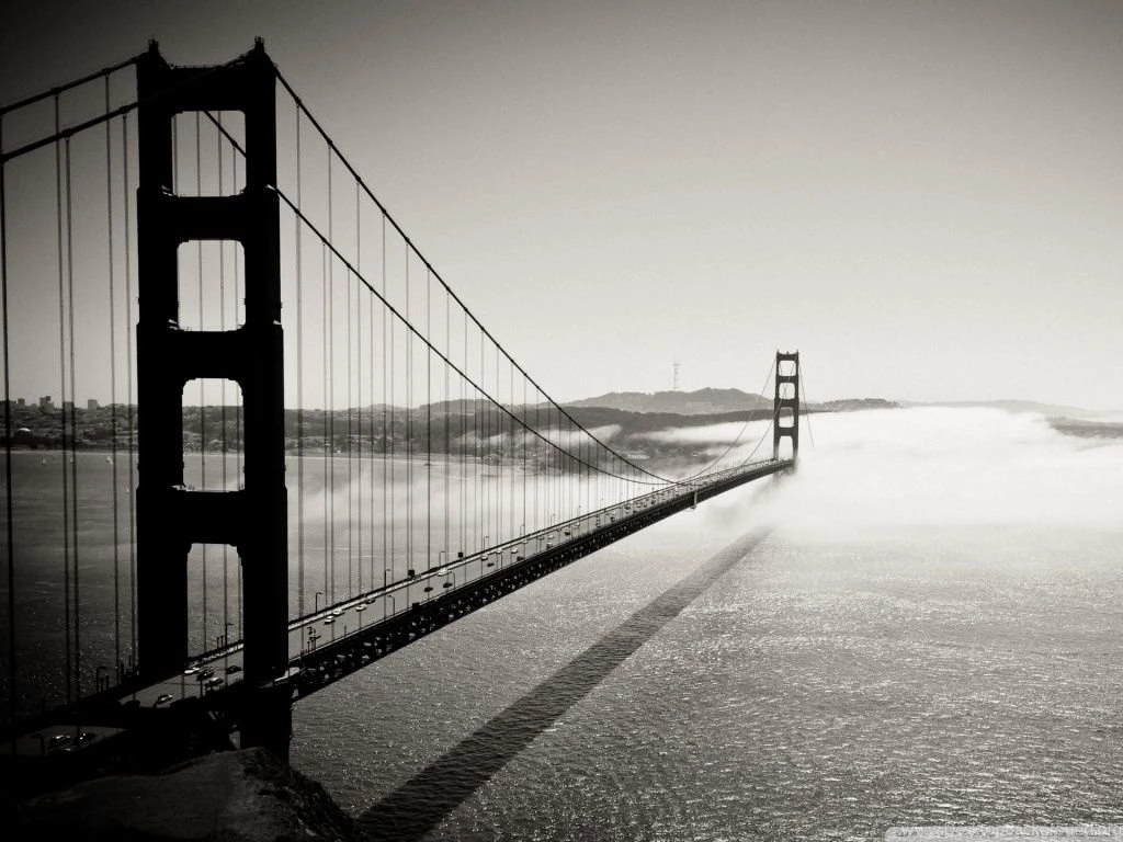 Golden Gate Bridge Black And White HD Desktop Wallpapers ...