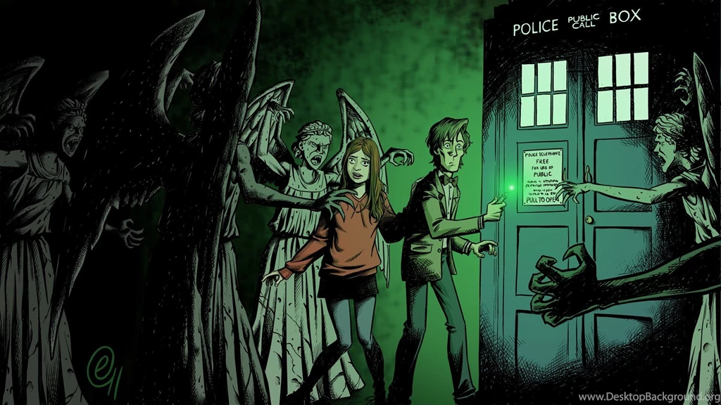 TARDIS Amy Pond Eleventh Doctor Doctor Who Weeping Angel Wallpapers ...