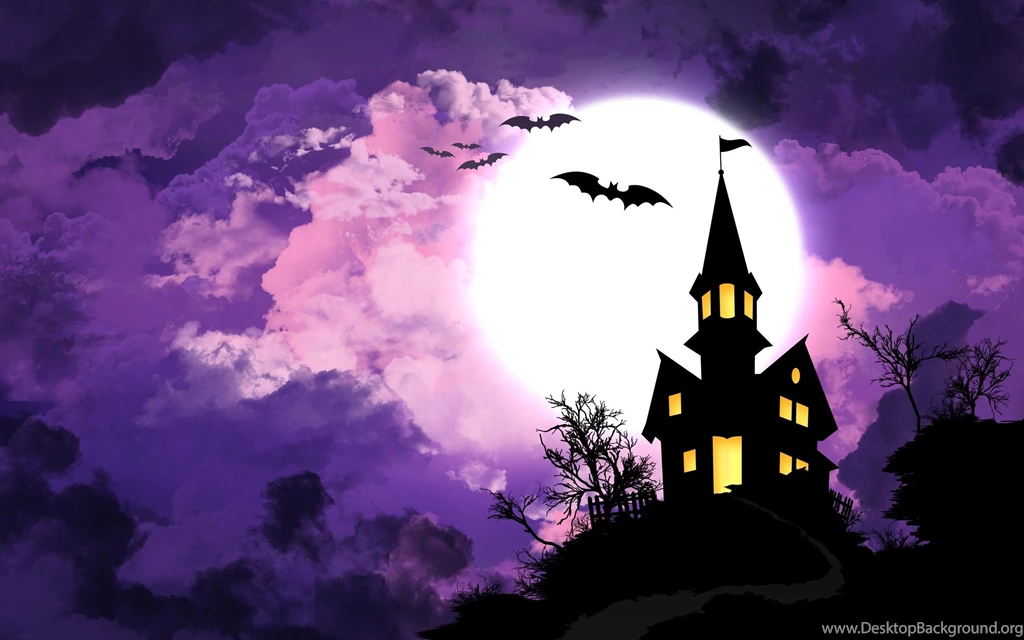 Halloween House & Bats Wallpapers