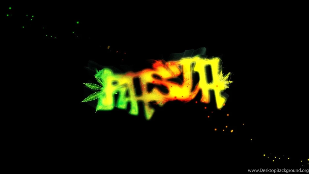 Leaves Smoke Graffiti Sparkles Marijuana Typography Glowing Rasta ...