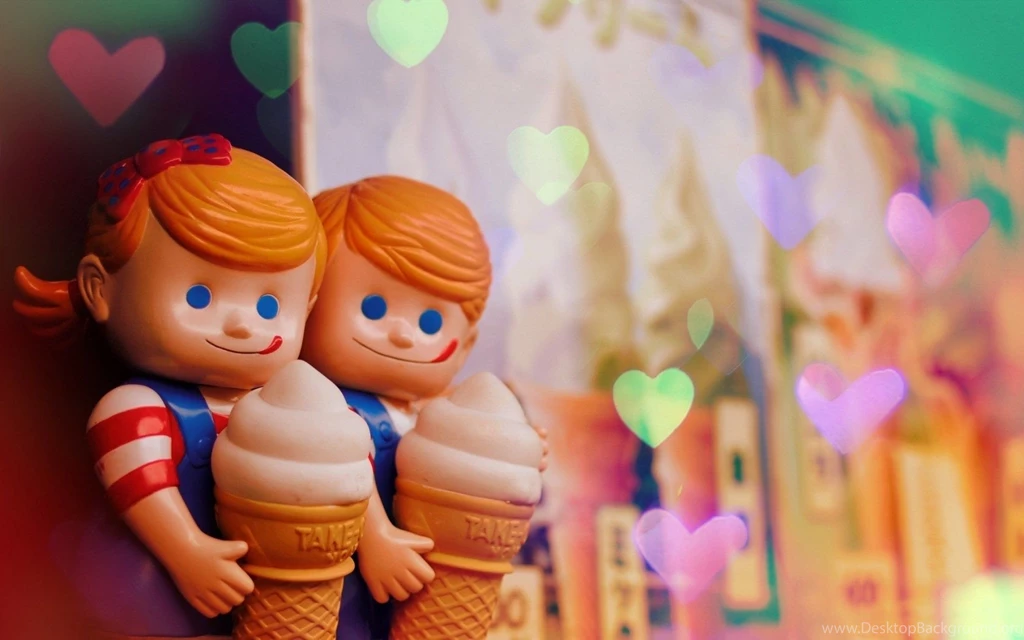 Dolls Girl Boy Ice Cream Hearts HD Wallpapers FreeWallsUp