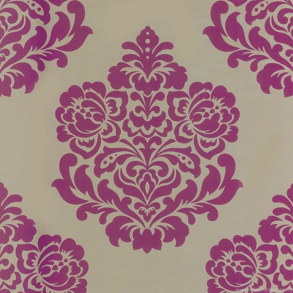 Designer Selection Indulge Damask Wallpapers Rich Gold / Pink ...