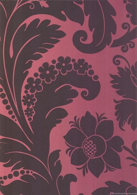 Black And Pink Damask Wallpapers