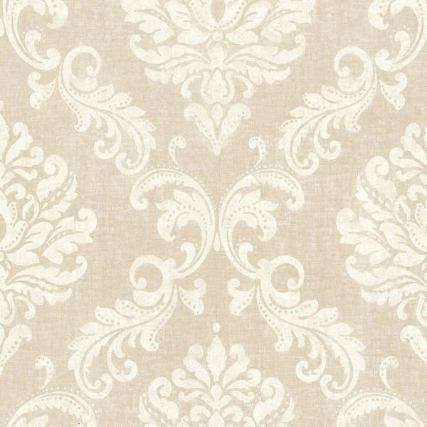 Shop Cream And Taupe Damask Wallpapers Products On Houzz