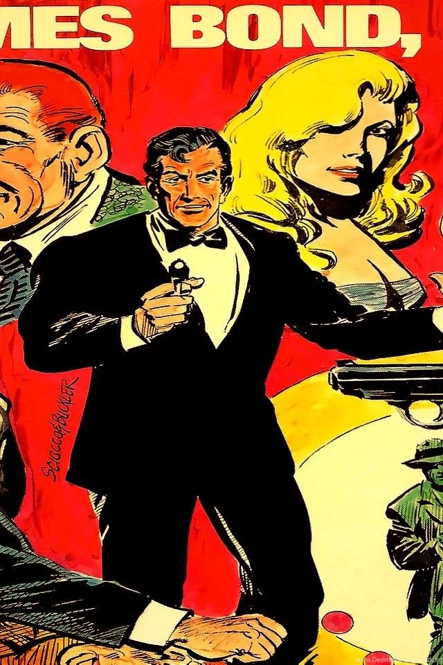 640x960 The Illustrated James Bond Iphone 4 Wallpapers