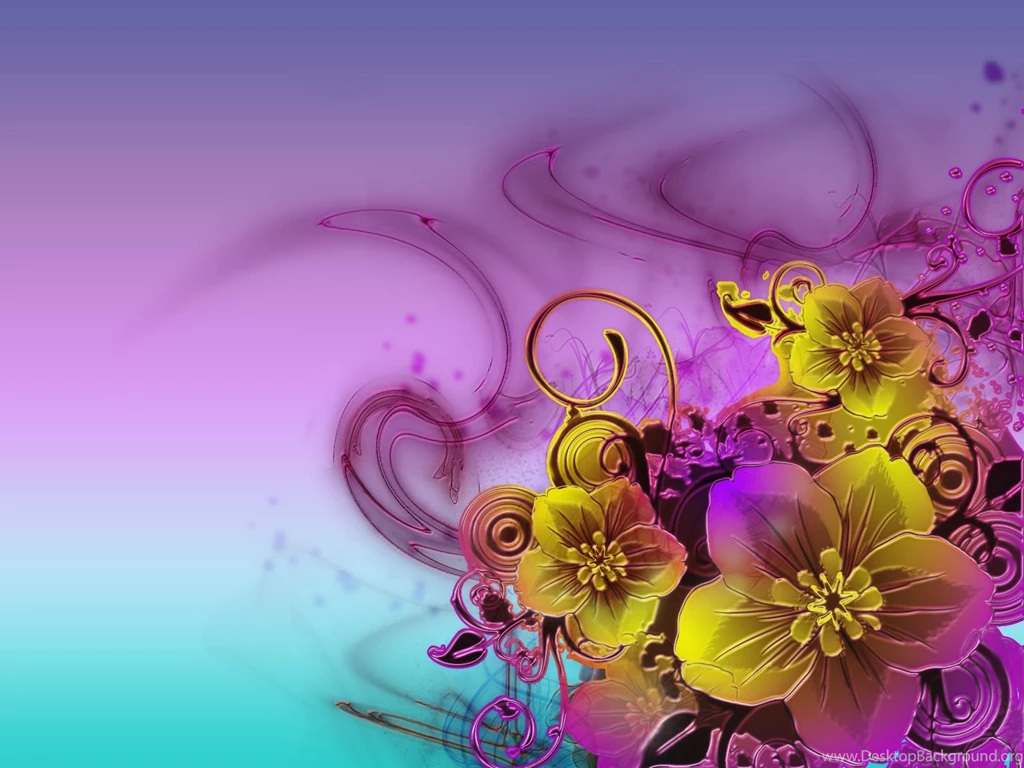 Blue Flowers Purple Yellow HD Wallpapers