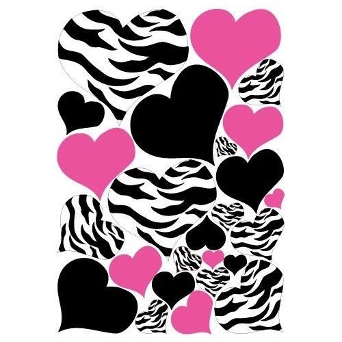 Pictures > Hot Pink Zebra Print Backgrounds With Hearts