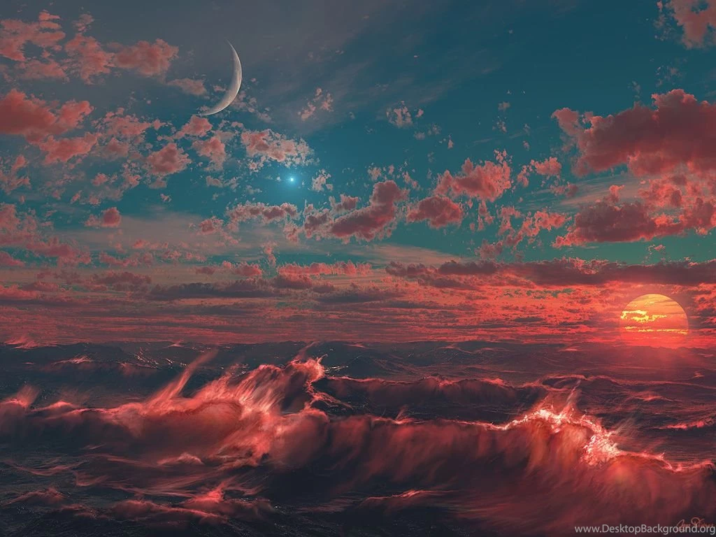 100+ Stunning Digital Art Wallpapers Moon Sun And Mountains ...