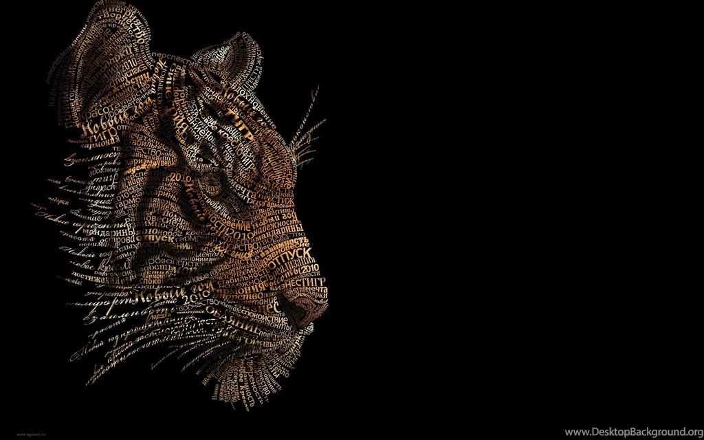 Animals Tigers Typography Typographic Portrait Wallpapers ...
