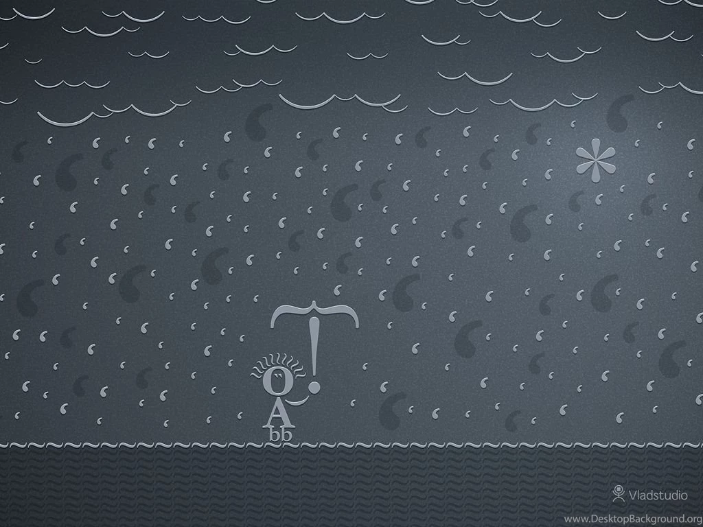 Typographic Rain · Desktop Wallpapers · Vladstudio