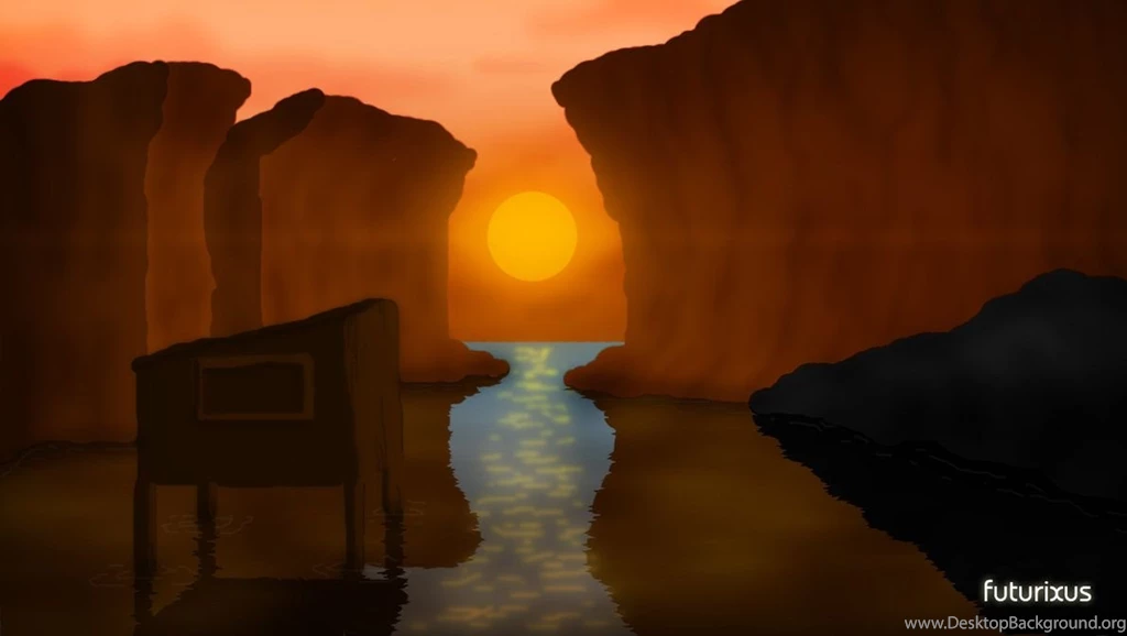 Reflected Sunset (Digital Painting Wallpaper) By Hackerfact On ...