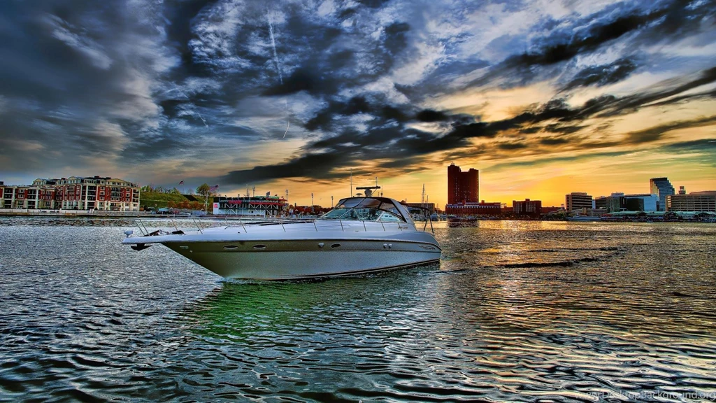 Powerboat Gliding Out Of Harbor Hdr >> HD Wallpaper, Get It Now!