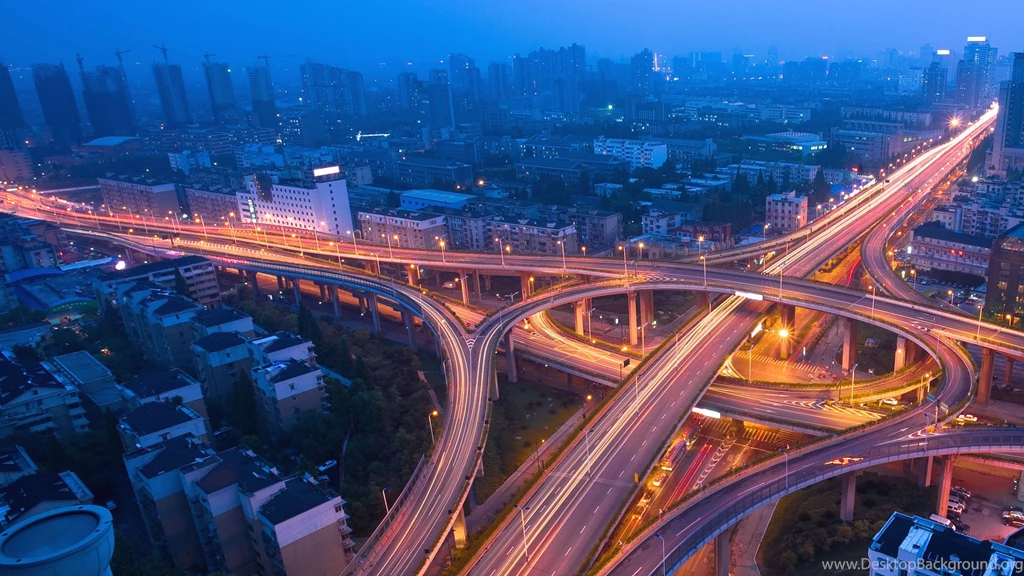 Download Wallpapers 3840x2160 Night City, Blue Mist, Motion, Light ...