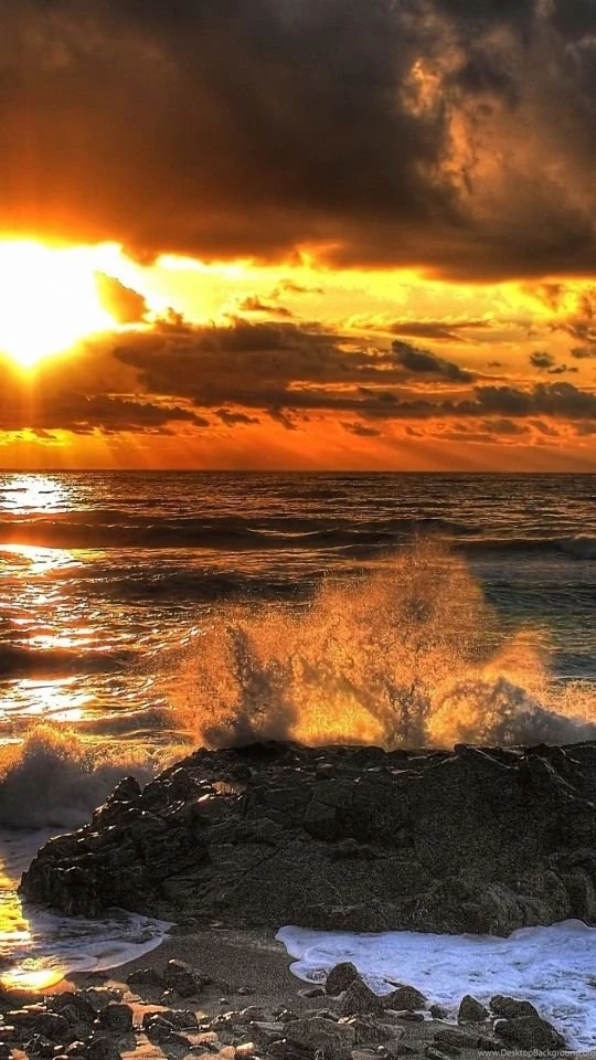 540x960 Beach Sea And Sunset Htc One Phone Wallpapers HD Mobile