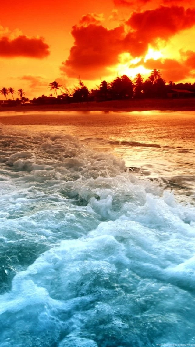 Beautiful Beach Sunset iPhone 5 Wallpapers