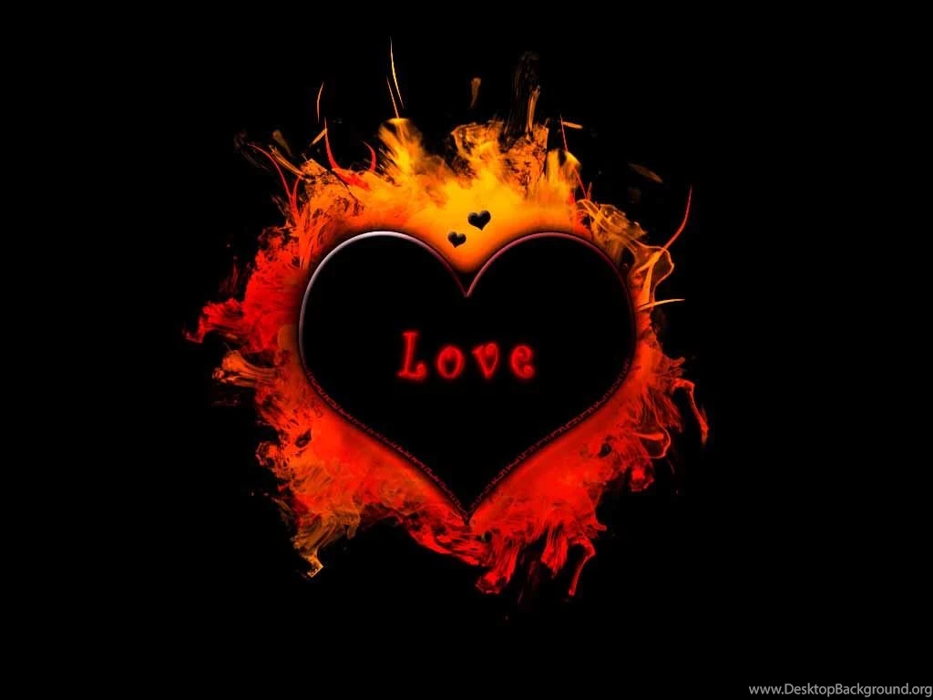 Burning Love Heart Hd Wallpapers