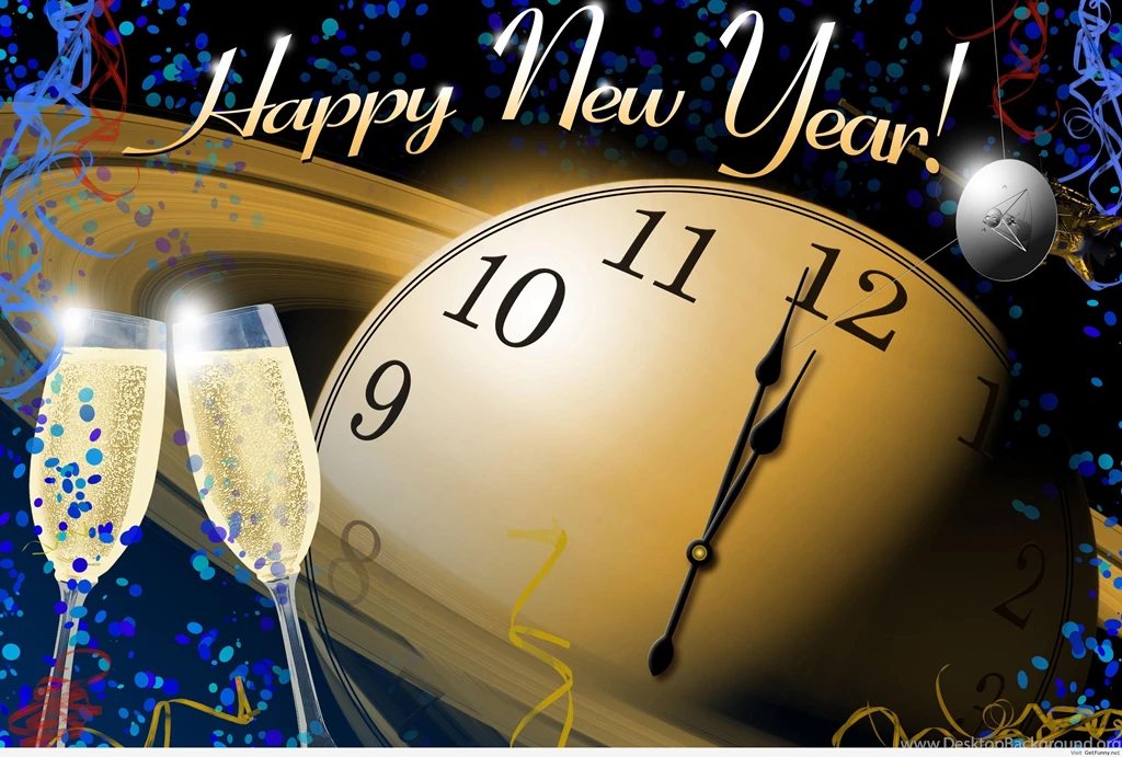 Happy New Year Clock, Champagne And Celebration HD Wallpapers