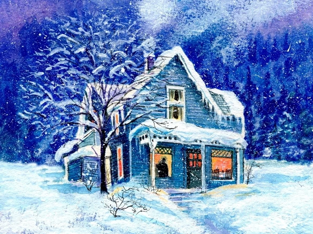 Snowed In Houses Wallpapers