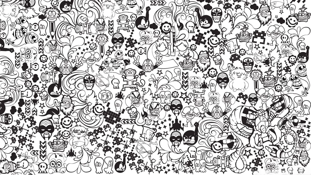 Monochrome comics collage vector hd wallpaper 1920x1080 9827 ...