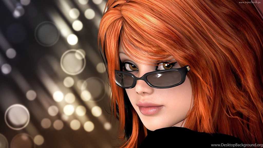 Kobieta, Okulary, Portret, Grafika, 3D