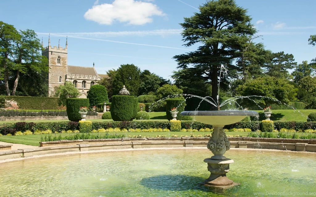 House, Garden, Water, Fountain, Wallpaper, Watery, Country ...