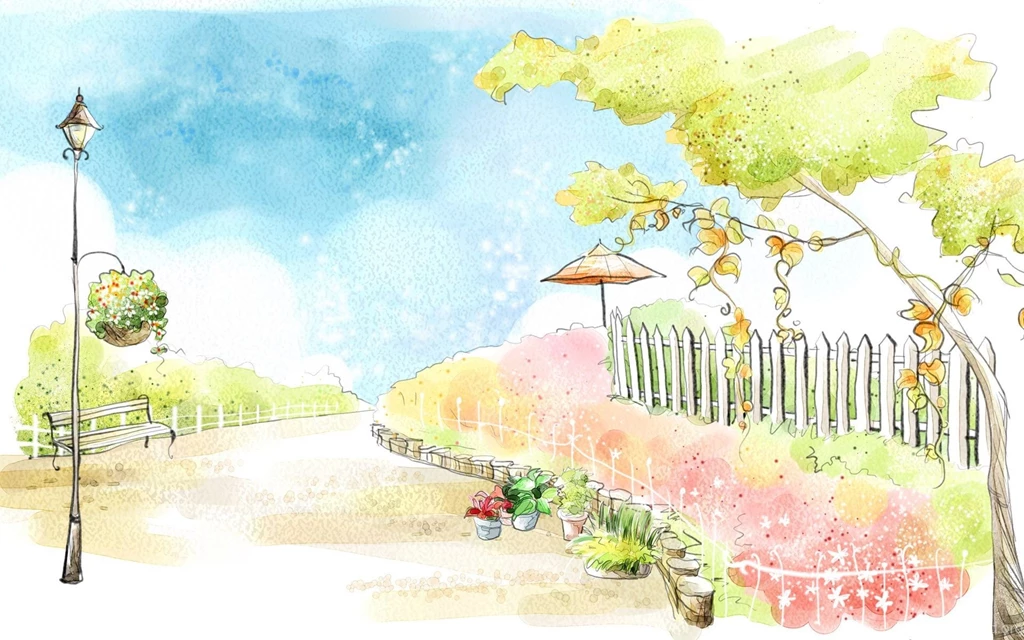 Art Drawing : Romantic Scene Of The Seasons 1920x1200 Wallpapers 39 ...