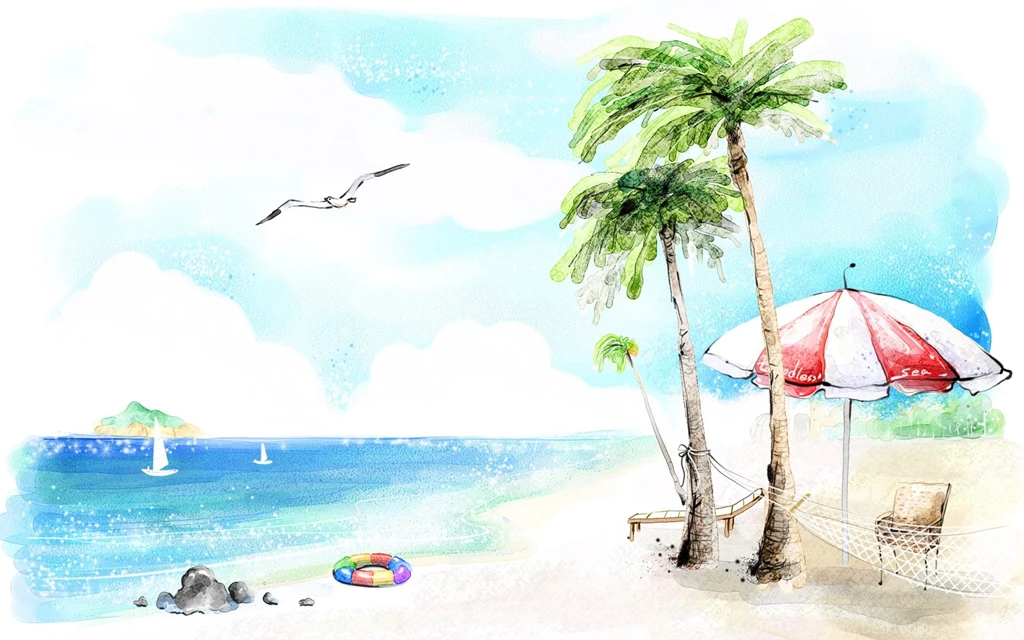 Wallpaper, Thumbnails, Cartoon, Color, Water, Art (