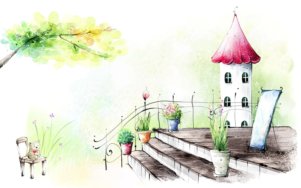 Art Drawing : Romantic Scene Of The Seasons 1920x1200 Wallpapers 34 ...