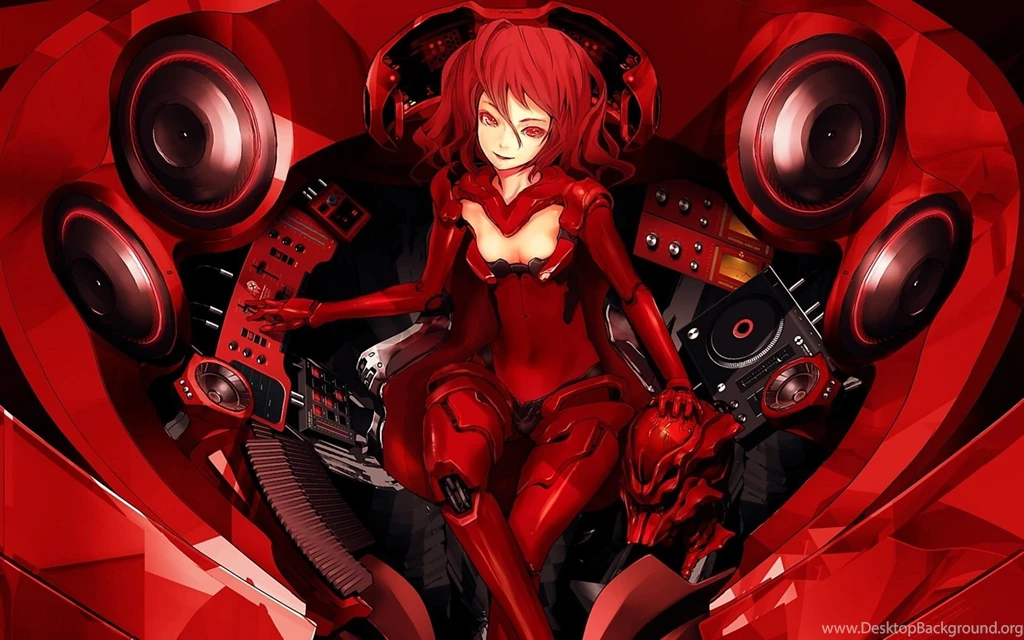 Beatless Sci Fi Cyborg Robot Music Speakers Red Girl Wallpapers ...