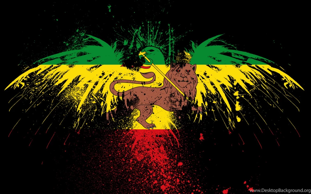 Rasta Colors Lion   Wallpaper.