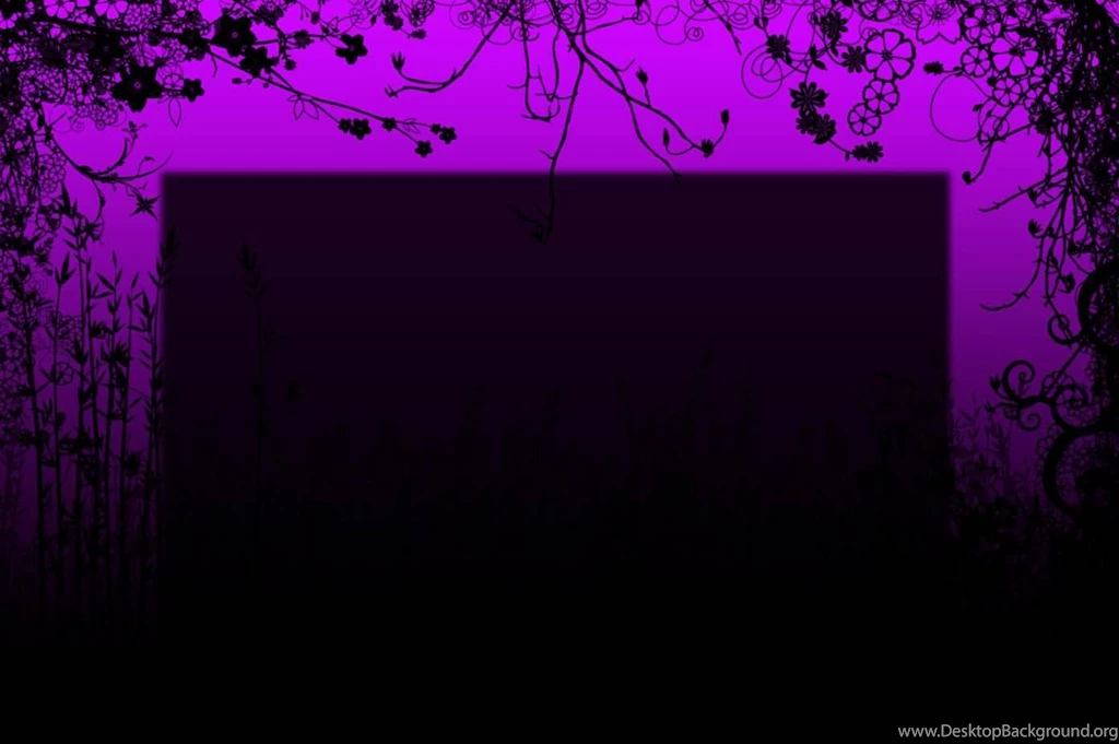 Free Pretty Purple Floral Black Frame Backgrounds For Powerpoint ...