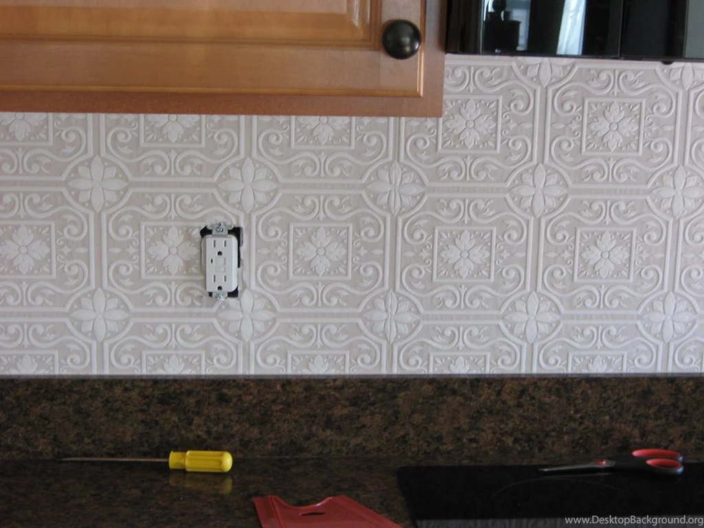 Fake It Frugal: Fake Punched Tin Backsplash