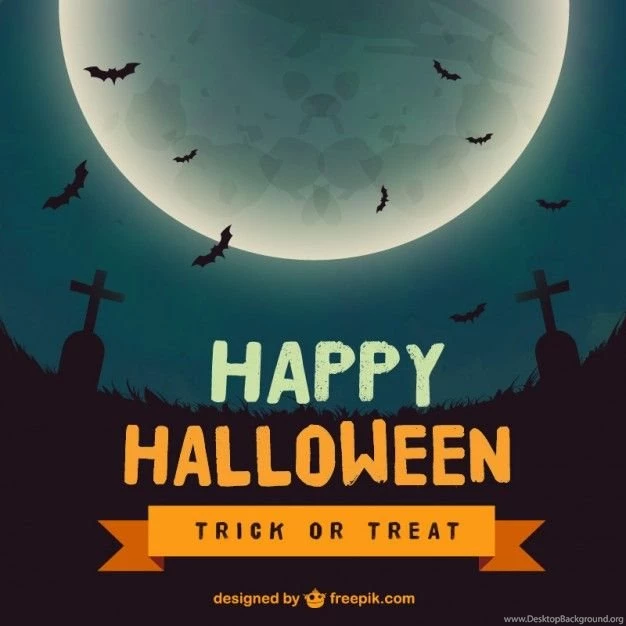 Happy Halloween Backgrounds With A Big Moon Vector