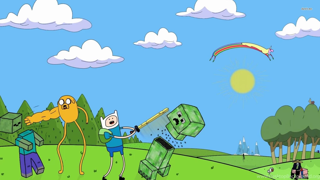 Finn And Jake Fighting In Minecraft Wallpapers Cartoon Wallpapers ...