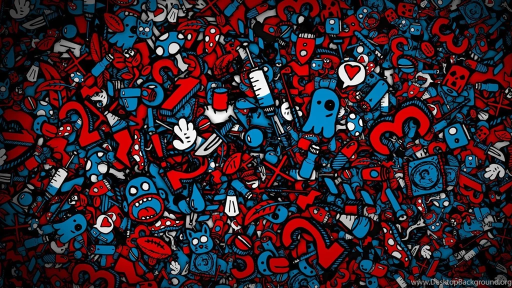 Red And Blue Collage Wallpapers
