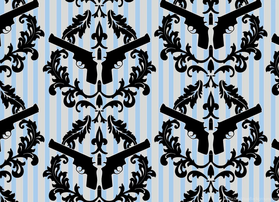 Thug Stripe   Blue And Cream Gun Wall Paper [DIG 61000] : Designer ...